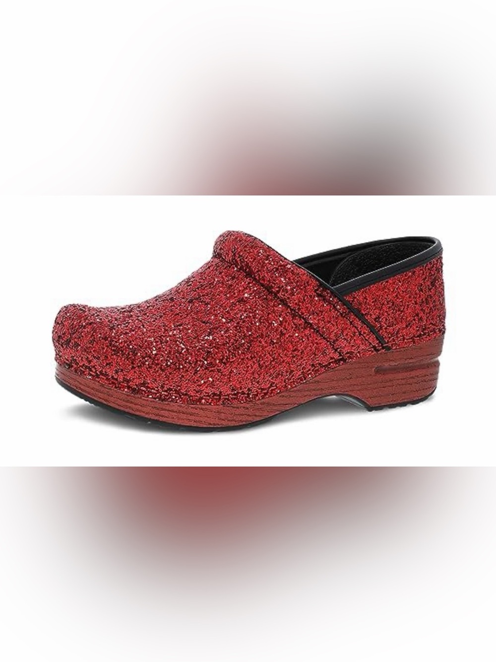 Dansko Red Glitter Clog for Women Size 38= US Size 7.5-8
